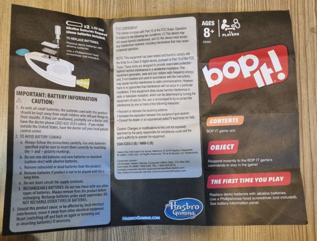 Bit Op! printed Instruction Manual